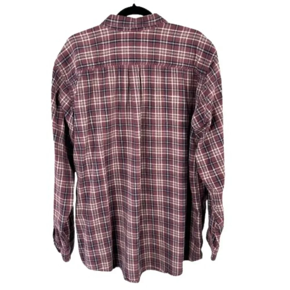 LL Bean Mens Purple Flannel Shirt XLT - Picture 3 of 9